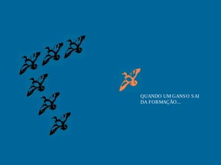 QUANDO UM GANS O S AI
DA FORMAÇÃO...
 