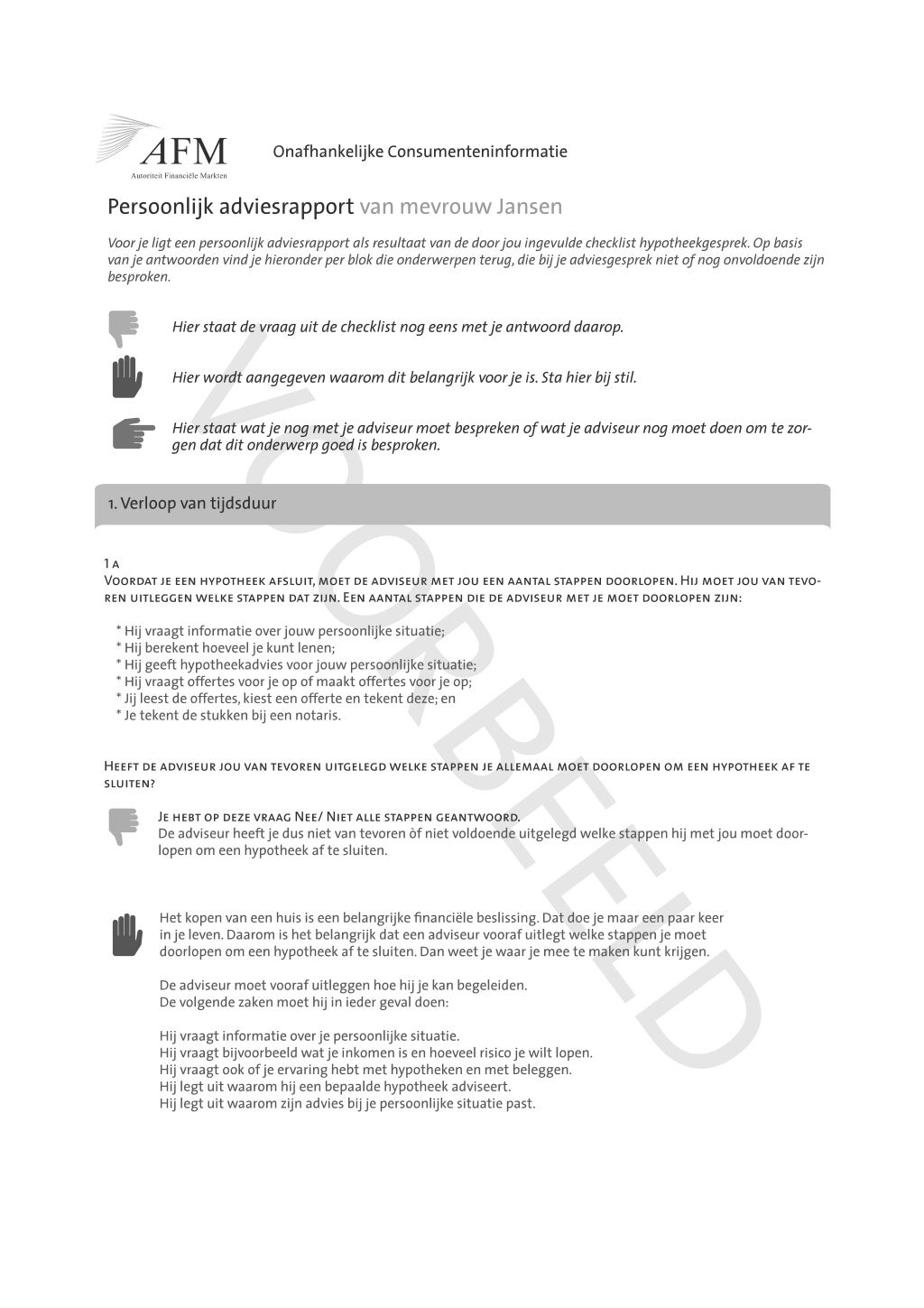 Brochure AFM voorbeeld adviesrapport