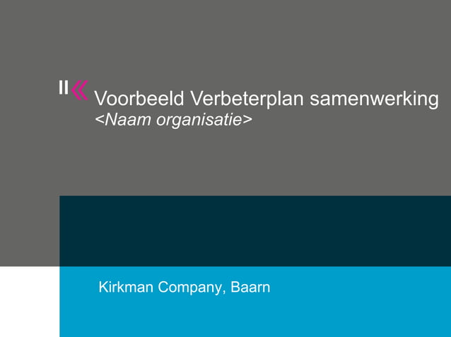 Voorbeeld verbeterplan samenwerking  PPT