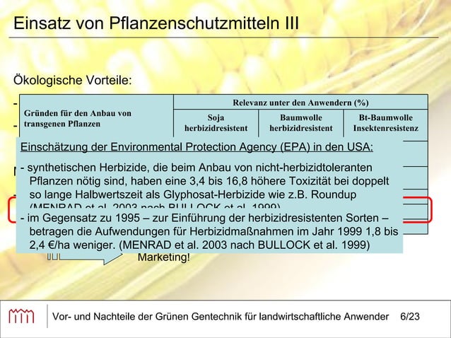 Vor Und Nachteile Der Gentechnik Vor und Nachteile der grünen Gentechnik für landwirtschaftliche Anwender