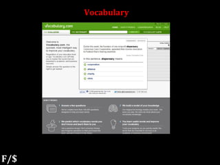 Vocabulary

F/$

 