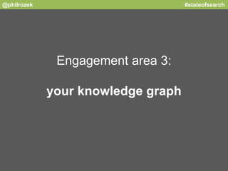 @philrozek #stateofsearch 
Engagement area 3: 
your knowledge graph 
 