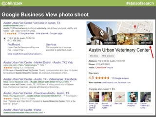 @philrozek #stateofsearch 
Google Business View photo shoot 
 
