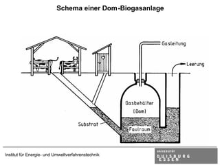 Schema einer Dom-Biogasanlage




Institut für Energie- und Umweltverfahrenstechnik
 