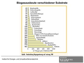 Biogasausbeute verschiedener Substrate




Institut für Energie- und Umweltverfahrenstechnik
 