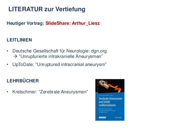 Studentenvorlesung Mainz Unrupturierte Aneurysmen
