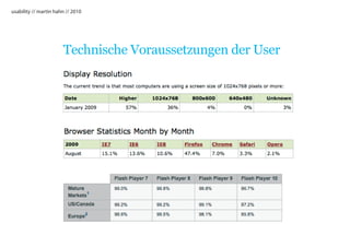 usability // martin hahn // 2010




                       Technische Voraussetzungen der User
 