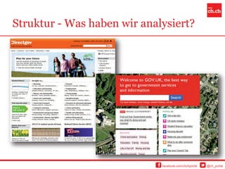 Struktur - Was haben wir analysiert?




                             facebook.com/chchportal   @ch_portal
 