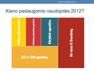WWW.VOROBJOVAS.LT




Kieno paslaugomis naudojotės 2012?
 
