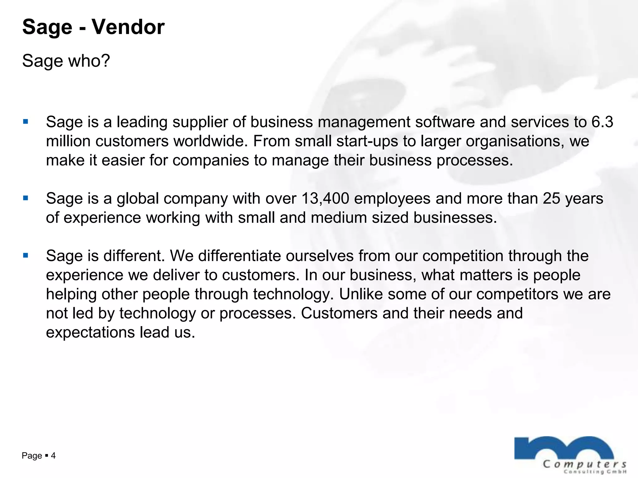 Direct Connection to Sage NorthAmerica