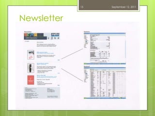 NewsletterSeptember 12, 201115