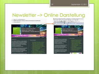 Newsletter –> Online DarstellungSeptember 12, 201129