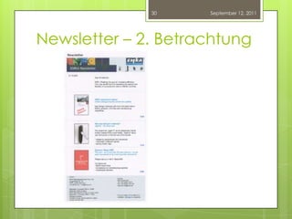 Newsletter – 2. BetrachtungSeptember 12, 201130