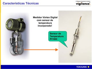 Medidor Vórtex Digital
com sensor de
temperatura
incorporado!
Sensor de
Temperatura
Pt1000
Características Técnicas
 