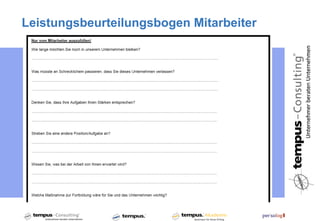 Leistungsbeurteilungsbogen Mitarbeiter
 