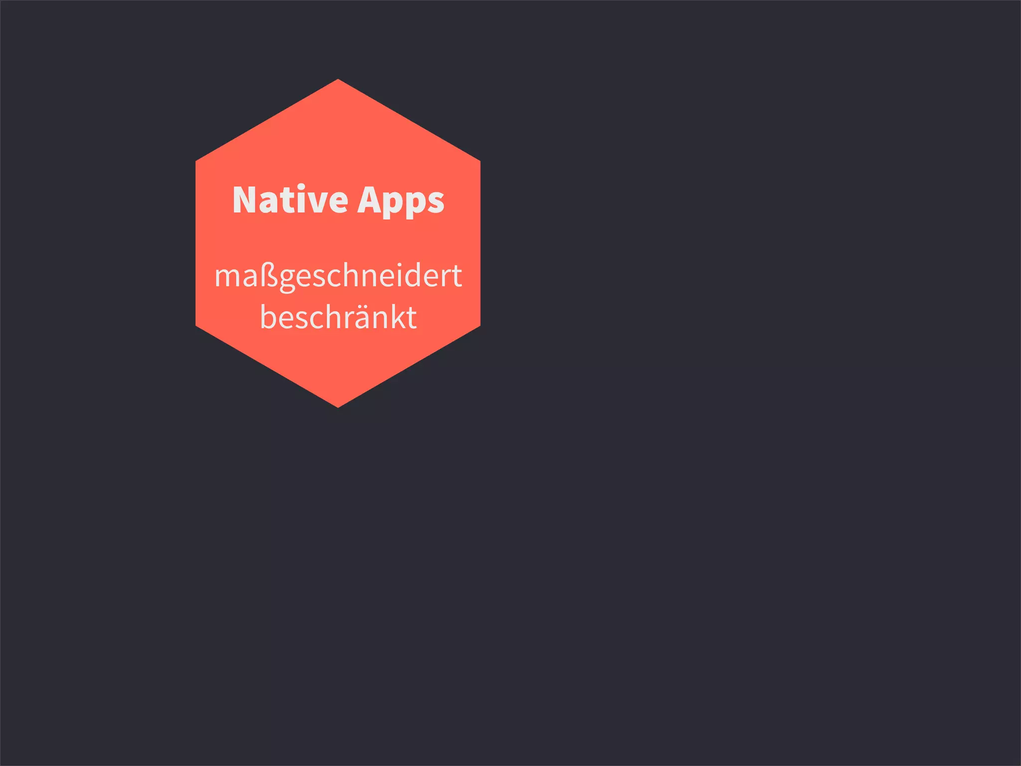 Native Apps
maßgeschneidert
beschränkt
 