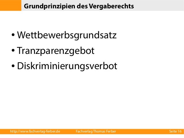 Grundlagen des Vergaberechts