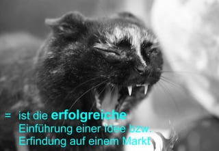 =  ist die  erfolgreiche     Einführung einer Idee bzw.  Erfindung auf einem Markt 