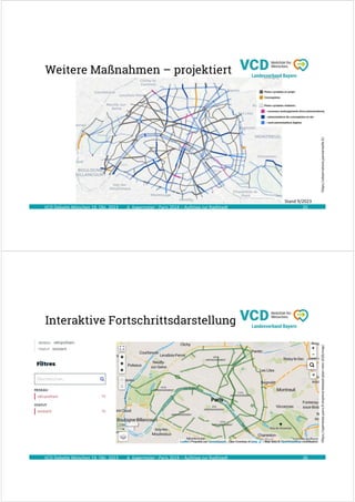 A. Kagermeier : Paris 2024 – Aufstieg zur Radlstadt
Weitere Maßnahmen – projektiert
VCD Debatte München 19. Okt. 2023 25
https://observatoire.parisenselle.fr/
Stand 9/2023
A. Kagermeier : Paris 2024 – Aufstieg zur Radlstadt
Interaktive Fortschrittsdarstellung
VCD Debatte München 19. Okt. 2023 26
https://opendata.paris.fr/explore/dataset/plan-velo-2026/map/
 