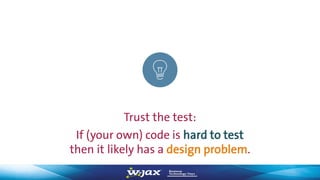Trust the test:
If (your own) code is hard to test
then it likely has a design problem.
 