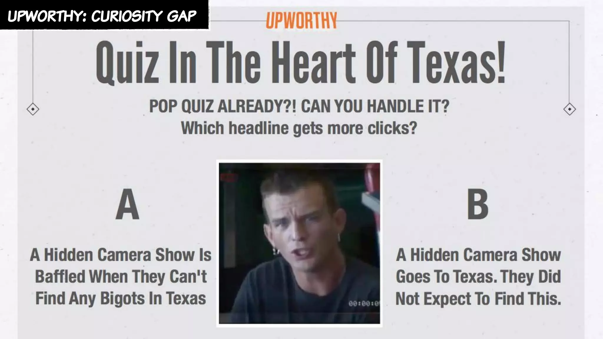 upworthy: curiosity gap
 