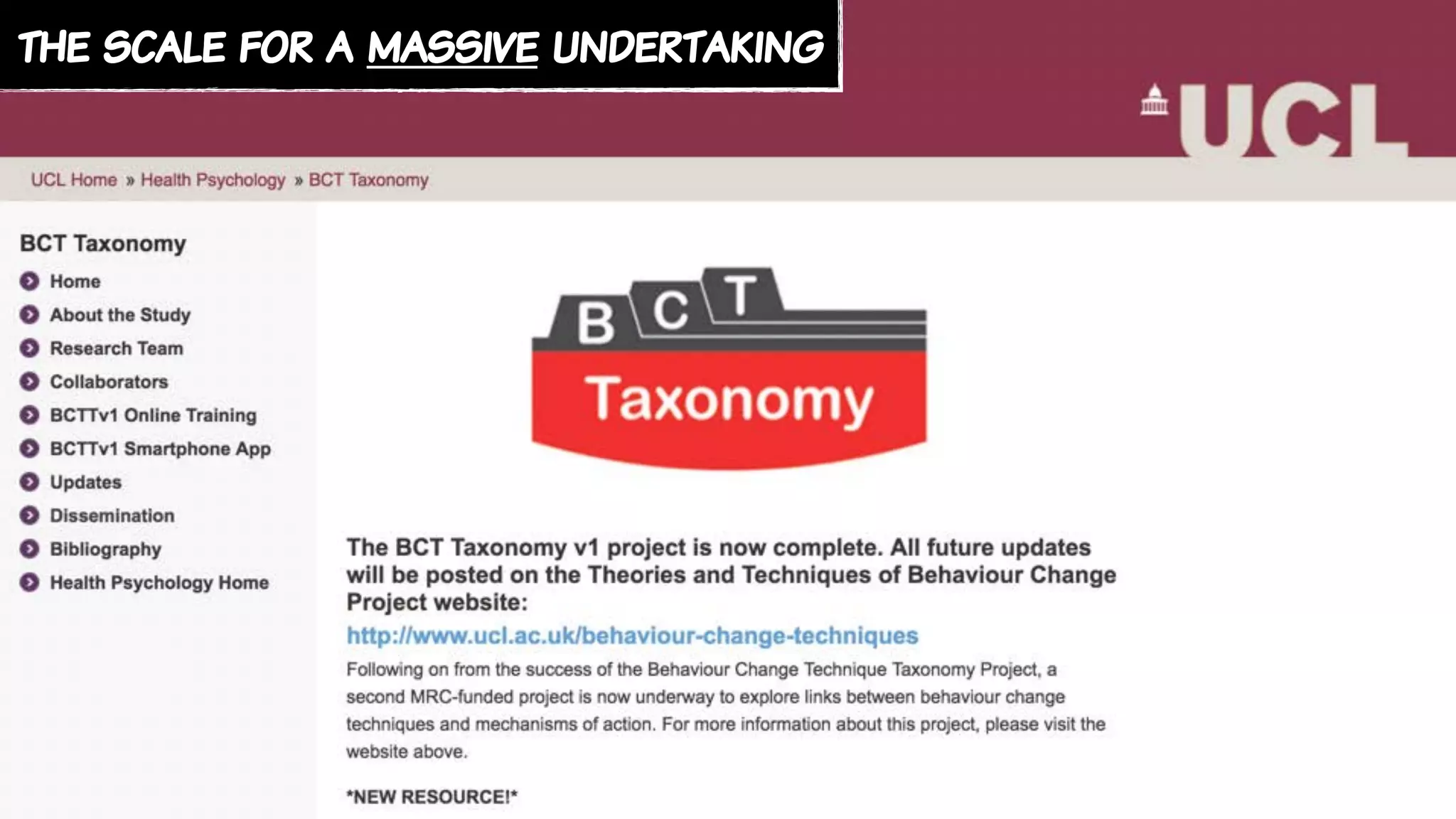 the scale for a massive undertaking
 