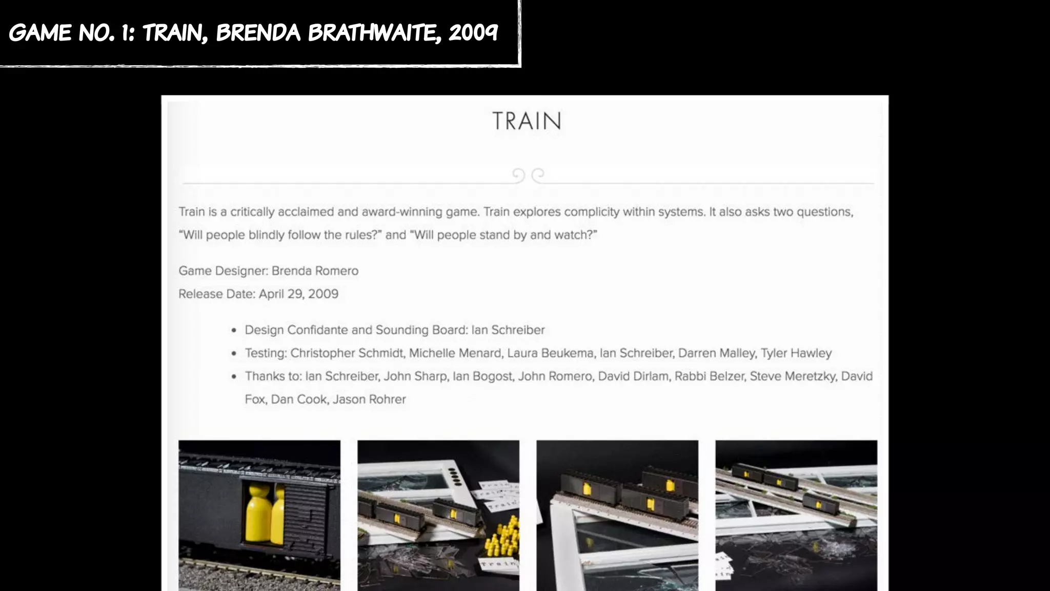 game no. 1: train, brenda brathwaite, 2009
 