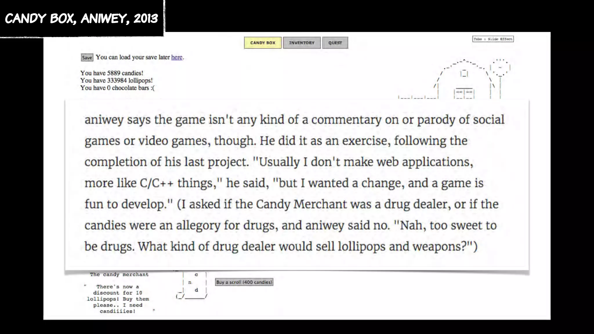 candy box, aniwey, 2013
 