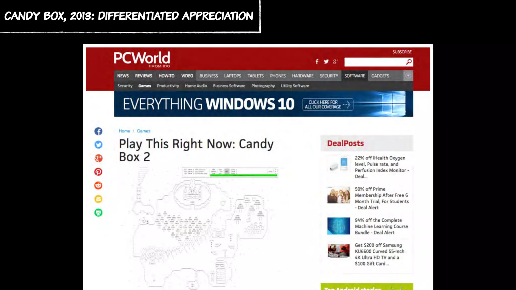 candy box, 2013: differentiated appreciation
 