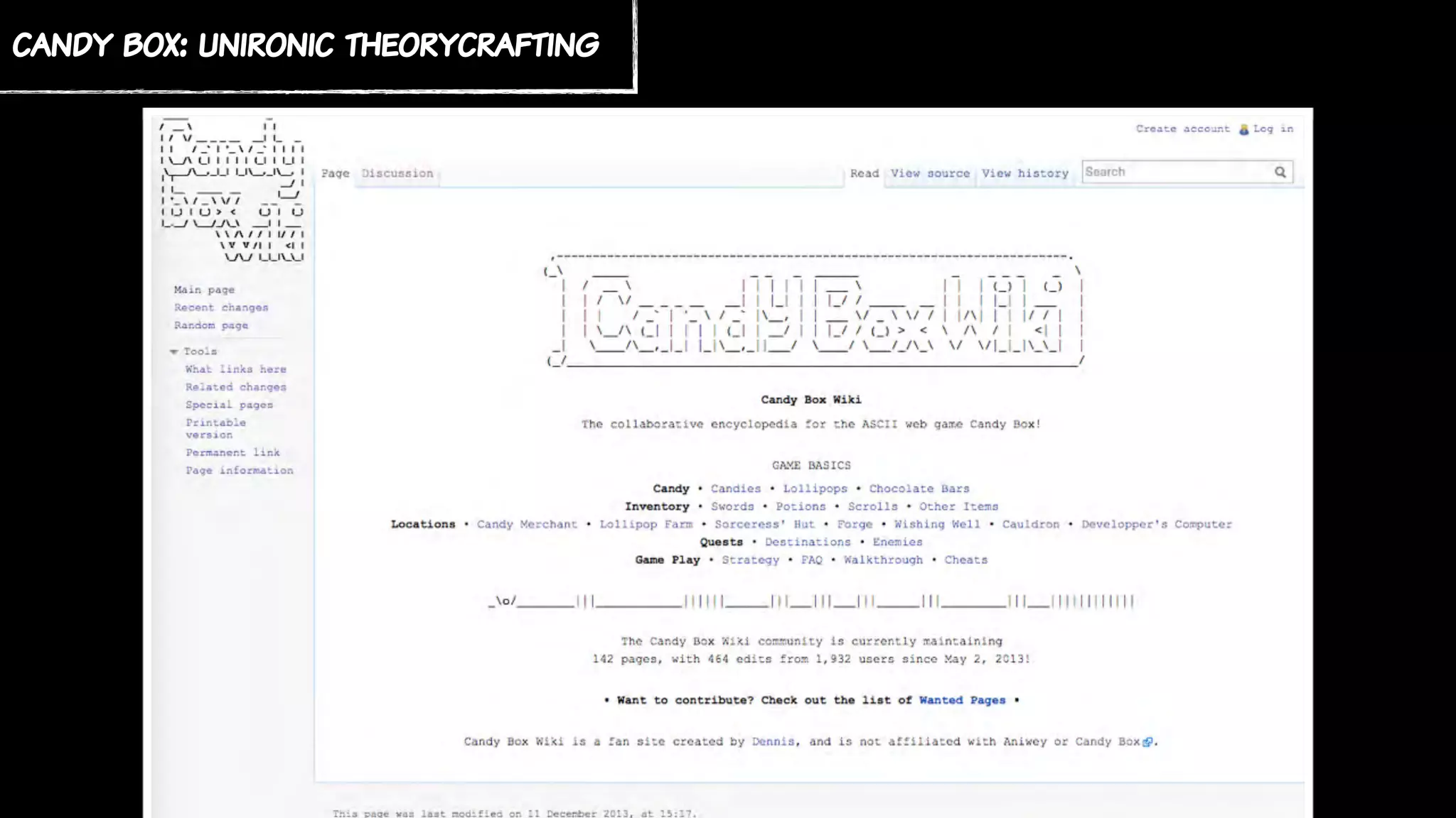 candy box: unironic theorycrafting
 