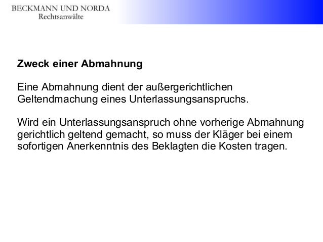 Abmahnung Wegen Wettbewerbsverstoß Urheberrechts Oder Markenrechtsv