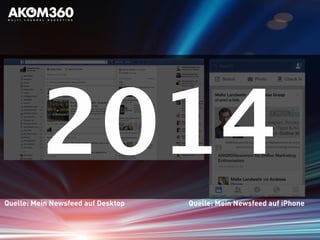 Quelle: Mein Newsfeed auf Desktop Quelle: Mein Newsfeed auf iPhone
2014
 