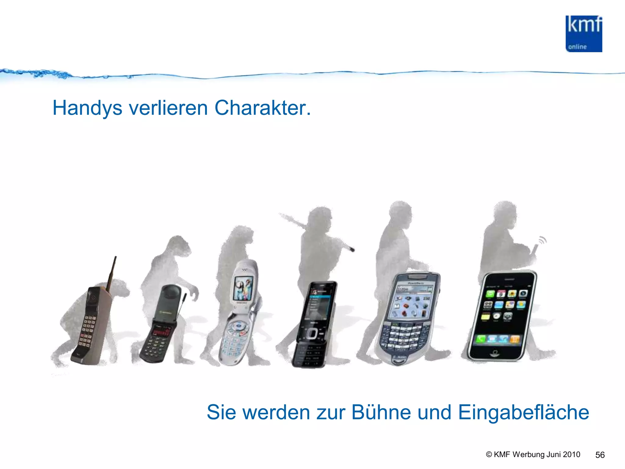 Handys verlieren Charakter. 56Sie werden zur Bühne und Eingabefläche