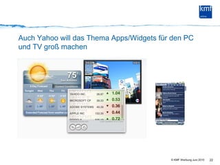 Auch Yahoo will das Thema Apps/Widgets für den PC und TV groß machen22