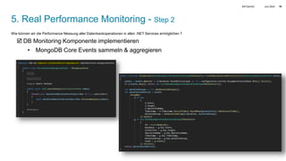 Juni 2024
BATbern53 19
5. Real Performance Monitoring - Step 2
Wie können wir die Performance Messung aller Datenbankoperationen in allen .NET Services ermöglichen ?
 DB Monitoring Komponente implementieren
• MongoDB Core Events sammeln & aggregieren
 