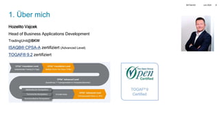 Juni 2024
BATbern53 3
1. Über mich
Hozelito Vajcek
Head of Business Applications Development
TradingUnit@BKW
ISAQB® CPSA-A zertifiziert (Advanced Level)
TOGAF® 9.2 zertifiziert
 