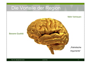 Die Vorteile der Region
                                             Mehr Vertrauen




Bessere Qualität




                                               „Patriotische
                                               Argumente“



  Prof. Dr. Michael Bernecker   Local Hero             11
 