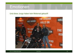 Emotionen
Und diese Jungs haben kein Motorrad gekauft!




Prof. Dr. Michael Bernecker   Local Hero       28
 