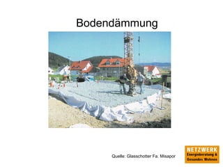 Bodendämmung
Quelle: Glasschotter Fa. Misapor
 