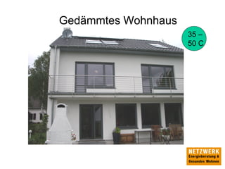 Gedämmtes Wohnhaus
35 –
50 C
 