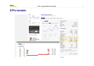 34 
ETFs handeln 
ETFs – ein ganzer Markt in einer Order 
 