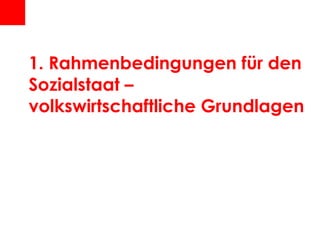 1. Rahmenbedingungen für den Sozialstaat –  volkswirtschaftliche Grundlagen 