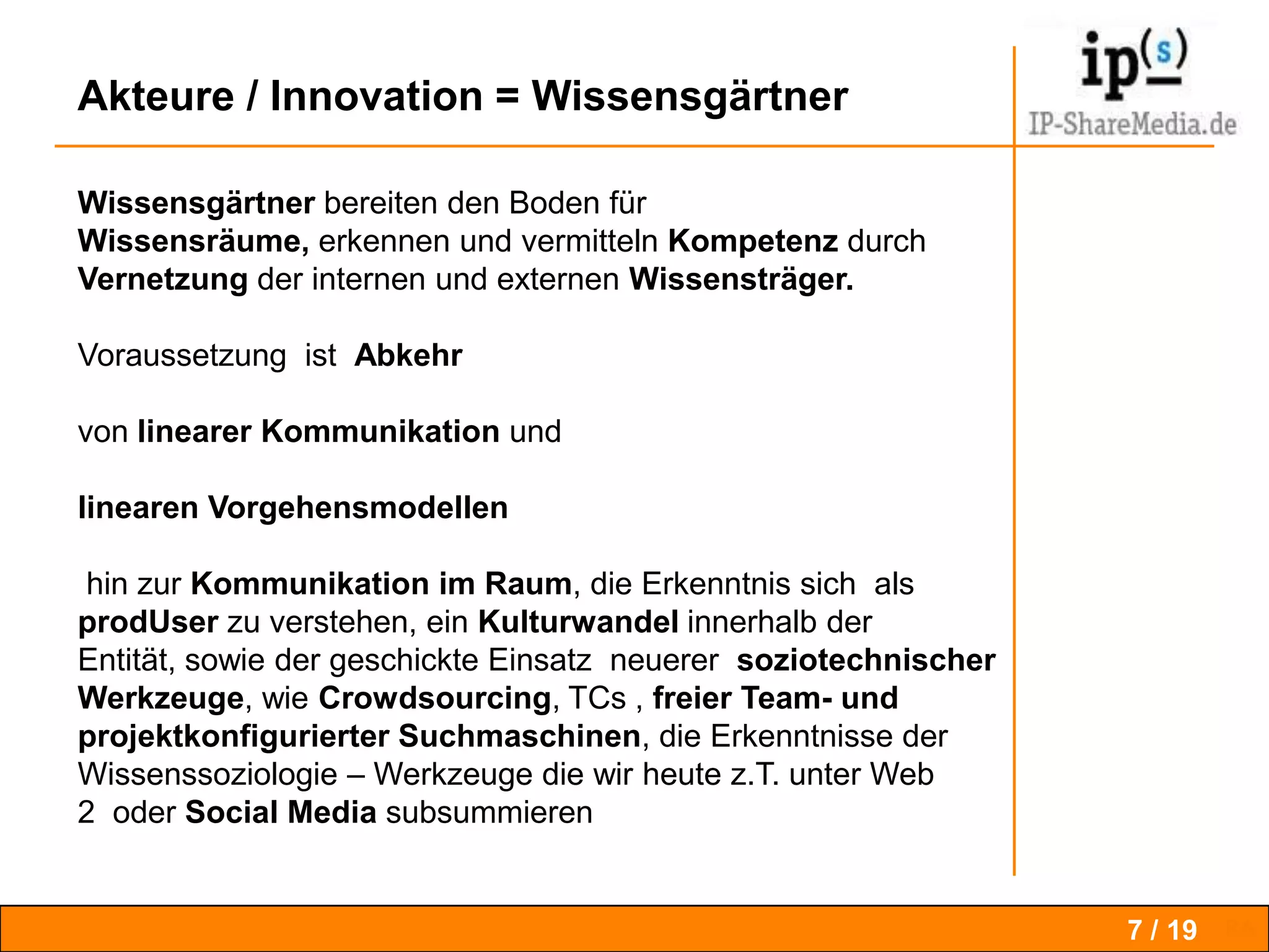  Markt / Markt und MarktakteureDie Nichtbeachtung der historischen und abzusehenden Entwicklung des Marktes  für Fachinformation, seiner     Nachfrager  und Anbieter sowie der damit einhergehende Wandel, führte z.T. zu dramatischen Entwicklungen bei den Absatzmittlern, den Informationsvermittlern und Agenten, sowie teilweise bei den berufsständigen Organisationen und Institutionen.  DGI Praxistage Karlsruhe 08.04.2011  - Georg von Nessler   IP-ShareMedia.de 4 / 24