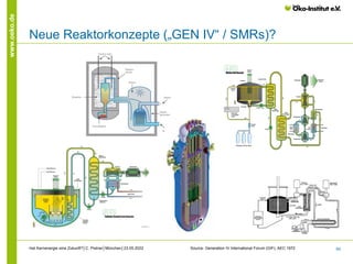 67
www.oeko.de
Was sind „neue Reaktorkonzepte“?
● In 2000 Gründung des „Generation IV International Forum“
Source: GIF 200...