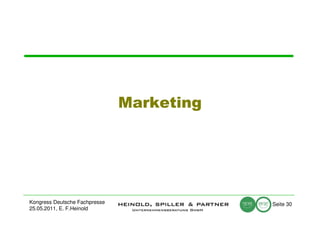 Marketing




Kongress Deutsche Fachpresse               Seite 30
25.05.2011, E. F.Heinold
 