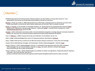 Prof. Dr. Bardo Herzig I Education Innovation Circle 2013 I Berlin I 21 I
Literatur
 