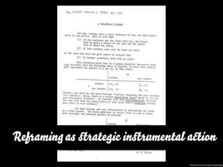 Reframing as ﬆrategic inﬆrumental action
                                  http://www.rasmusen.org/x/images/pd.jpg
 