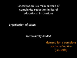 Linearisation is a main pattern of
       complexity reduction in literal
           educational institutions


organisati...