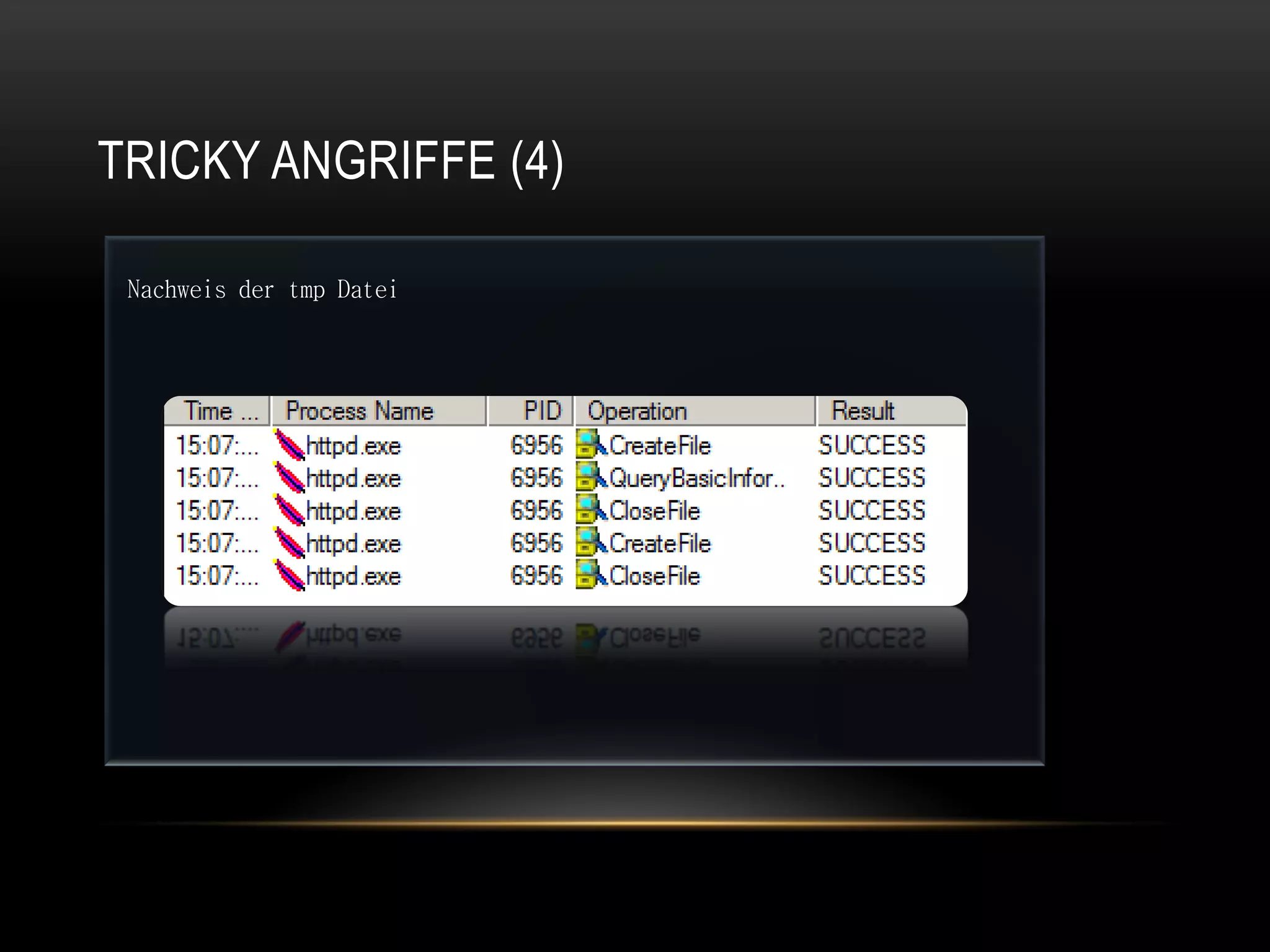 TRICKY ANGRIFFE (4)

 Nachweis der tmp Datei
 