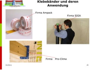 Klebebänder und deren Anwendung Firma Pro-Clima Firma SIGA Firma Ampack 
